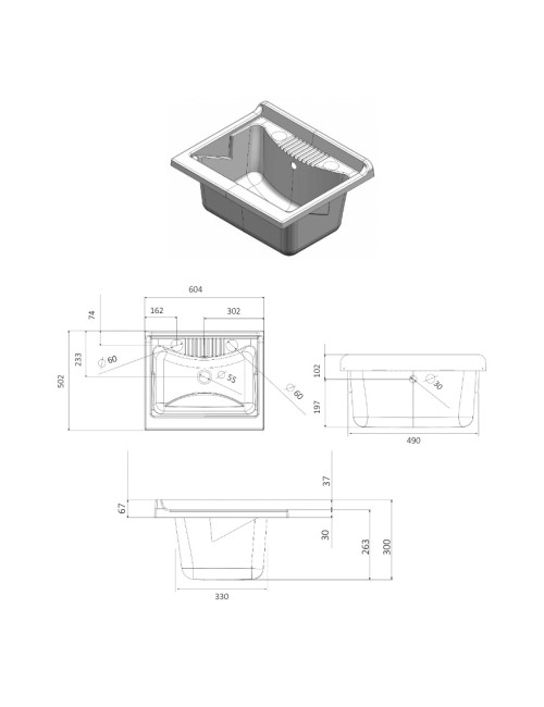 Mobile Lavatoio Verde scuro 60x50X85 PVC 9042KV