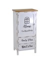 Mobile Multiuso Shabby Chic Breslavia 1 Anta 2 Cassetti Bianco e Top Rovere - H 100 cm
