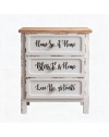 Mobile Multiuso Shabby Chic Breslavia con 3 Cassetti Bianco e Top Rovere - H 70 cm
