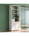 Libreria Miraflor con 2 ante e 4 vani a giorno colore bianco 98.7x35.2x230H