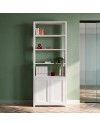 Libreria Miraflor con 2 ante e 4 vani a giorno colore bianco 98.7x35.2x230H