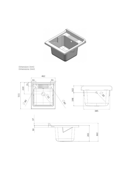 Mobile Lavatoio verde scuro Garden 45x50x85 PVC 9046KV