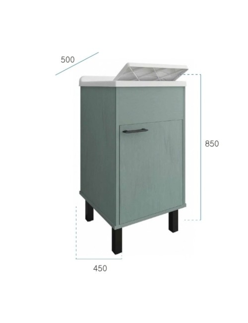 Mobile Lavatoio verde scuro Garden 45x50x85 PVC 9046KV