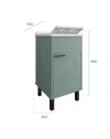 Mobile Lavatoio verde scuro Garden 45x50x85 PVC 9046KV