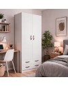 Armadio due ante e cassetti 91x52x210h colore bianco ARM290C