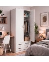 Armadio due ante e cassetti 91x52x210h colore bianco ARM290C