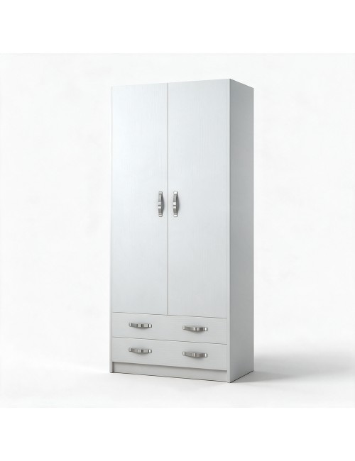Armadio Due Ante e Cassetti 91x52x210h Colore Bianco Prezzo