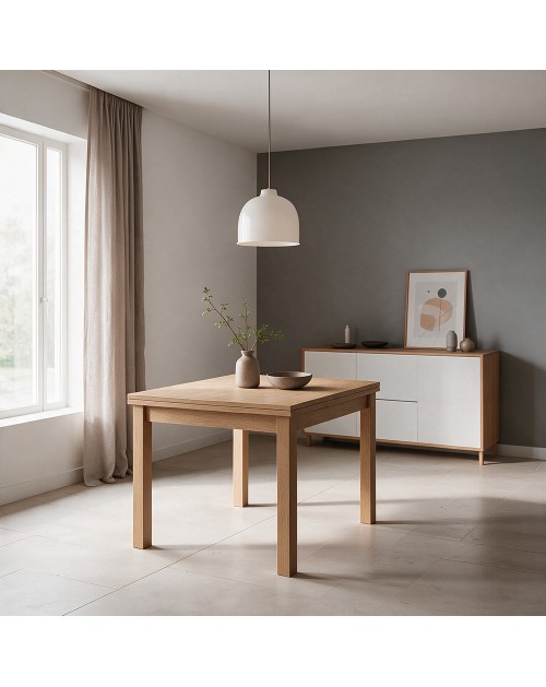 Tavolo raddoppiabile Firenze 90x90 colore noce naturale