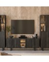 Mobile porta Tv 4 ante Zaira 165x49x60h palissandro nero