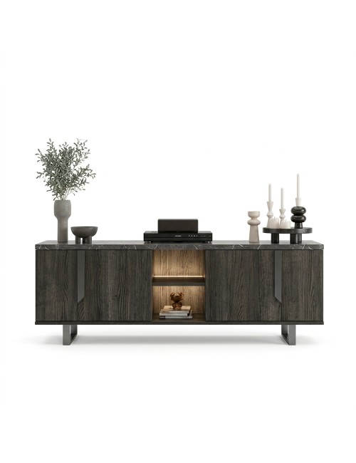 Mobile Porta Tv 4 Ante Zaira 165x49x60h palissandro nero offerta
