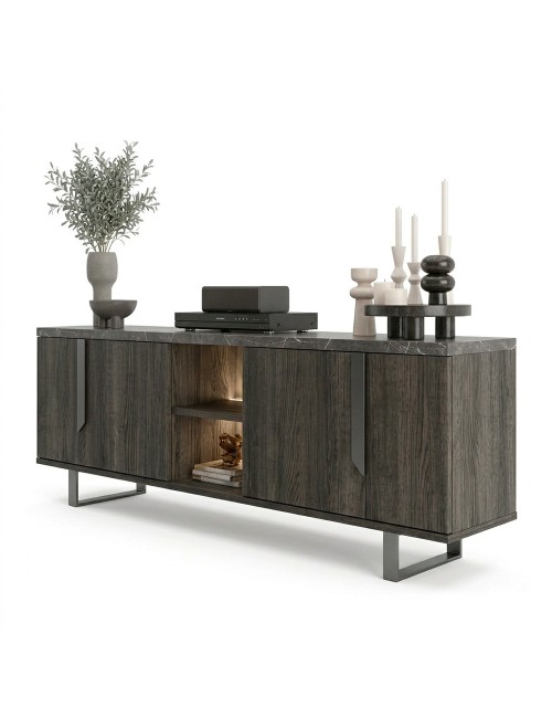 Mobile Porta Tv 4 Ante Zaira 165x49x60h palissandro nero offerta