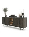 Mobile porta Tv 4 ante Zaira 165x49x60h palissandro nero