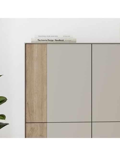 Mobile Multiuso Vena Rovere e Cashmere L 90 cm con 4 Ante