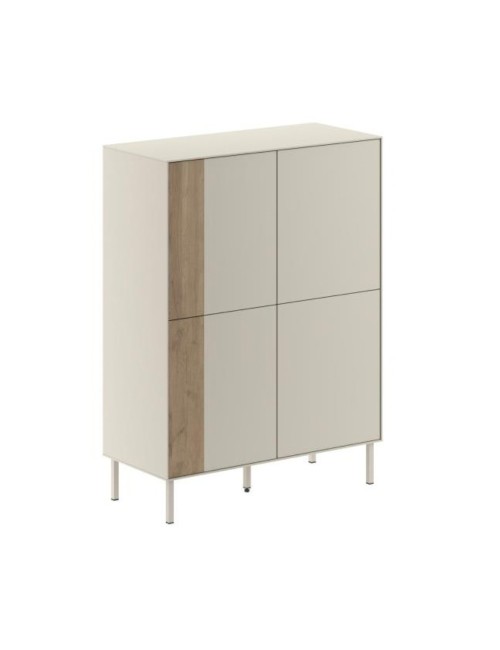 Mobile Multiuso Vena Rovere e Cashmere L 90 cm con 4 Ante