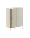 Mobile Multiuso Vena Rovere e Cashmere L 90 cm con 4 Ante