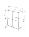 Mobile Multiuso Vena Rovere e Cashmere L 90 cm con 4 Ante