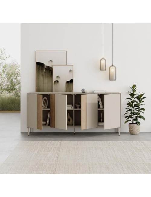 Madia Vena Rovere e Cashmere L 180 cm con 4 Ante