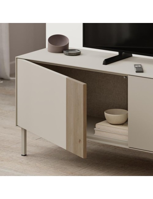 Mobile Porta TV Vena Rovere e Cashmere L 180 cm con 3 Ante e Vano a Giorno