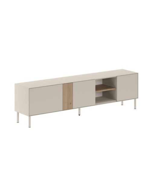 Mobile Porta TV Vena Rovere e Cashmere L 180 cm con 3 Ante e Vano a Giorno