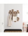 Appendiabiti a muro Wave 8 ganci colore noce