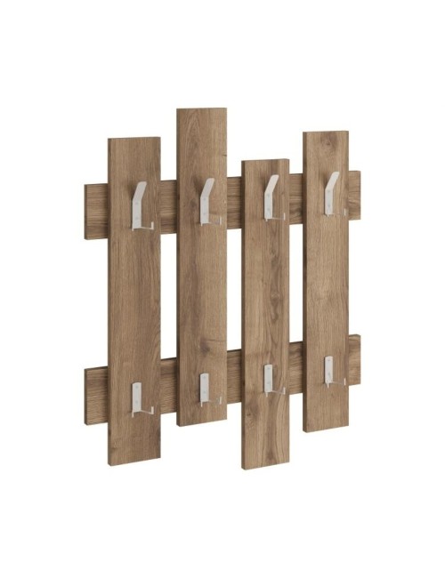 Appendiabiti a muro Wave 8 ganci colore noce