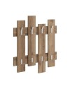 Appendiabiti a muro Wave 8 ganci colore noce
