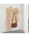 Appendiabiti a muro Wave 8 ganci colore rovere