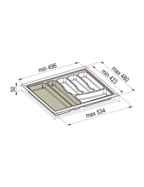 Portaposate Sky per Cassetto da 60 cm Bianco Regolabile Plastica Plastica