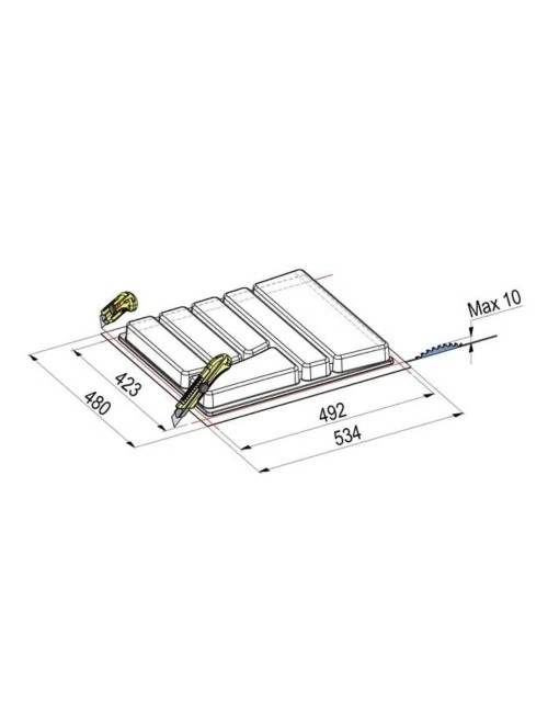 Portaposate Sky per Cassetto da 60 cm Bianco Regolabile Plastica Plastica