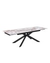 Tavolo allungabile Roxane con piano in ceramica effetto marmo arabesque pandora lucido 160x90x76H