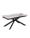 Tavolo allungabile Roxane con piano in ceramica effetto marmo arabesque pandora lucido 160x90x76H