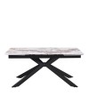 Tavolo allungabile Roxane con piano in ceramica effetto marmo arabesque pandora lucido 160x90x76H