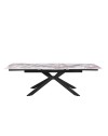Tavolo allungabile Roxane con piano in ceramica effetto marmo arabesque pandora lucido 160x90x76H