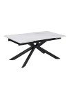 Tavolo allungabile Roxane con piano in ceramica effetto marmo bianco lucido lampaski 160x90x76H