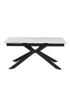 Tavolo allungabile Roxane con piano in ceramica effetto marmo bianco lucido lampaski 160x90x76H