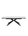 Tavolo allungabile Roxane con piano in ceramica effetto marmo bianco lucido lampaski 160x90x76H