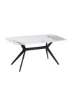 Tavolo fisso piano ceramica effetto marmo bianco chanel lucido 160x90x76H