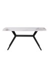 Tavolo fisso piano ceramica effetto marmo bianco chanel lucido 160x90x76H