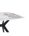 Tavolo fisso piano ceramica effetto marmo bianco chanel lucido 160x90x76H