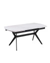 Tavolo allungabile piano ceramica effetto marmo bianco lampaski lucido Riley 160x90x76H