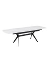 Tavolo allungabile piano ceramica effetto marmo bianco lampaski lucido Riley 160x90x76H
