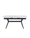 Tavolo allungabile piano ceramica effetto marmo bianco lampaski lucido Riley 160x90x76H