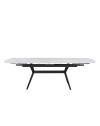 Tavolo allungabile piano ceramica effetto marmo bianco lampaski lucido Riley 160x90x76H