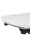 Tavolo allungabile piano ceramica effetto marmo bianco lampaski lucido Riley 160x90x76H