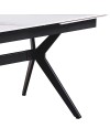 Tavolo allungabile piano ceramica effetto marmo bianco lampaski lucido Riley 160x90x76H