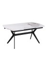 Tavolo allungabile piano ceramica effetto marmo bianco chanel lucido Riley 160x90x76H