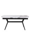 Tavolo allungabile piano ceramica effetto marmo bianco chanel lucido Riley 160x90x76H