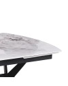 Tavolo allungabile piano ceramica effetto marmo bianco chanel lucido Riley 160x90x76H