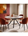 Tavolo Allungabile Girevole Carli 150 cm - Piano in Ceramica Marmo Arabesque Pandora Lucido