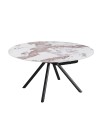 Tavolo Allungabile Girevole Carli 150 cm - Piano in Ceramica Marmo Arabesque Pandora Lucido